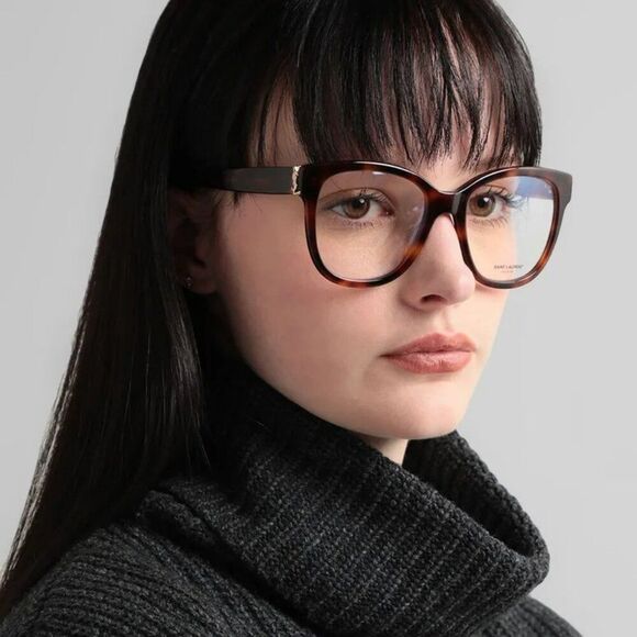 NEW Saint Laurent SLM97 001 Black Square Women Eyeglasses - Picture 13 of 13